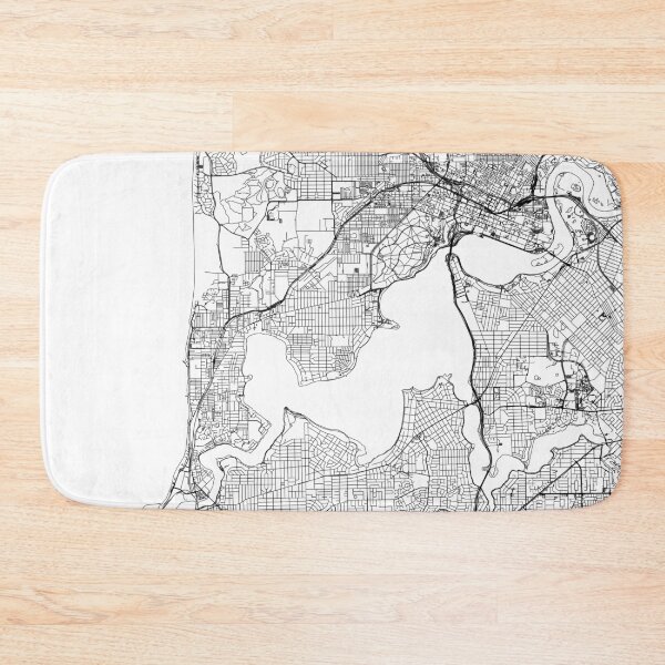 Item preview, Perth White Map designed and sold by multiplicitymap.