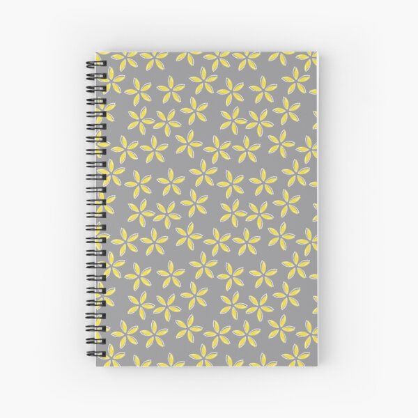 Pantone 2021 colours, Ultimate Gray and Illuminating, yellow flowers Spiral Notebook
