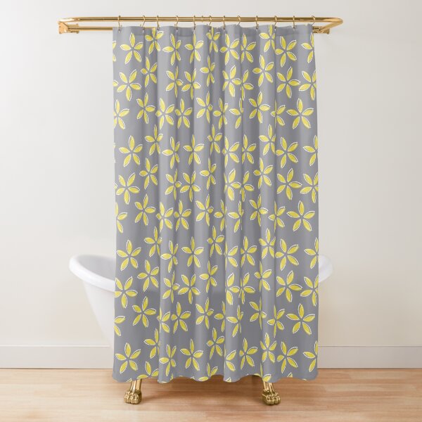Pantone 2021 colours, Ultimate Gray and Illuminating, yellow flowers Shower Curtain