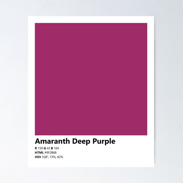 Color Swatch/Card (Amaranth Purple) Poster for Sale by Pestorian