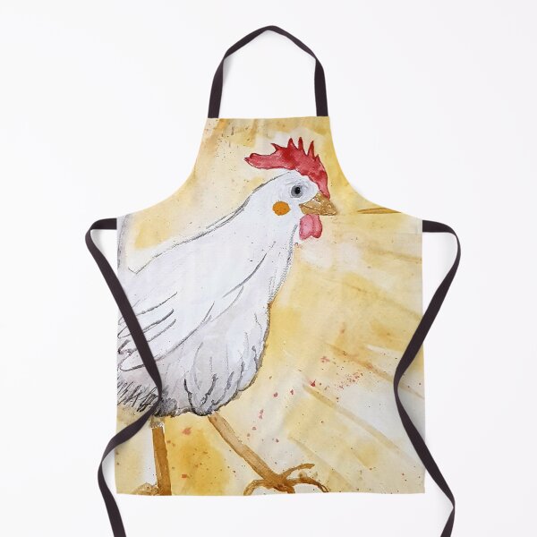 Item preview, Henhen the hen / poulpoule the white hen watercolor designed and sold by Joie-et-Poesie.