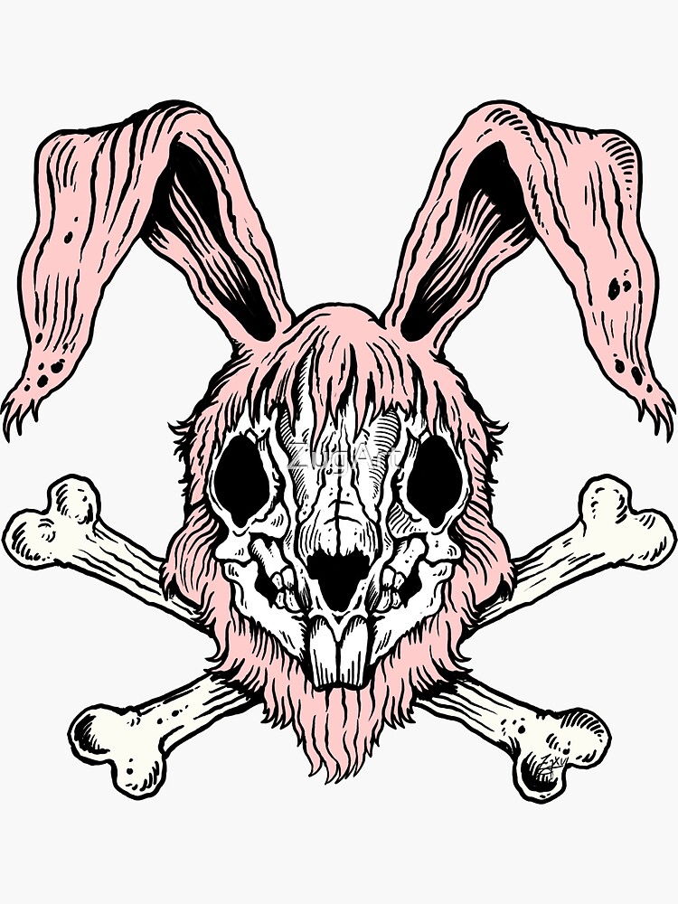 Bunny zombie Sticker for Sale by illustroken