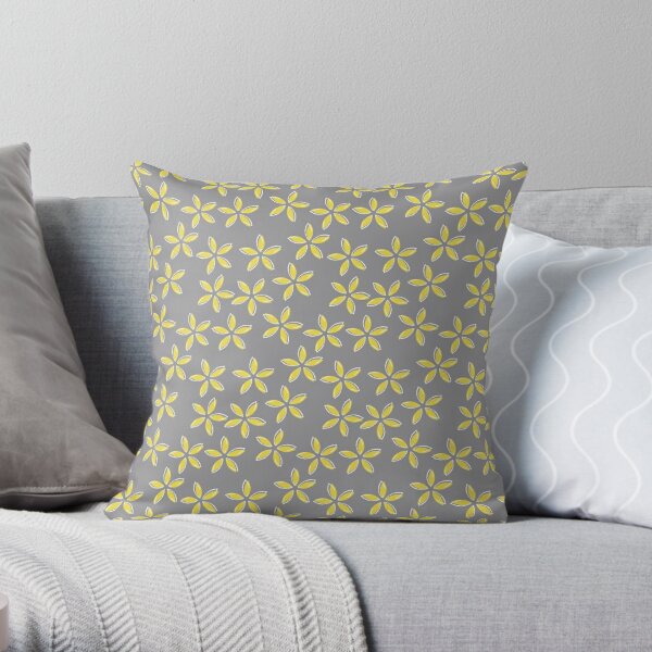 Pantone 2021 colours, Ultimate Gray and Illuminating, yellow flowers Throw Pillow
