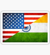 Half Indian Half American Flag Sticker