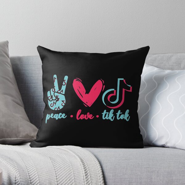 Peace Love Tik Tok Throw Pillow
