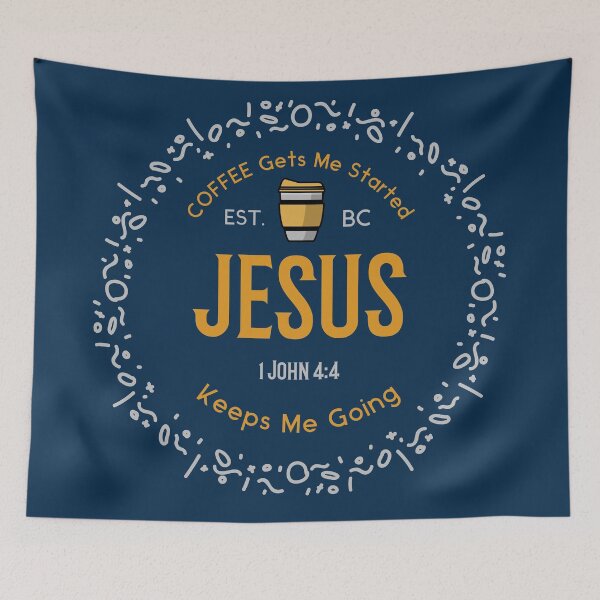 Item preview, Coffee Gets Me Started Jesus Keeps Me Going  designed and sold by loveoceanair.