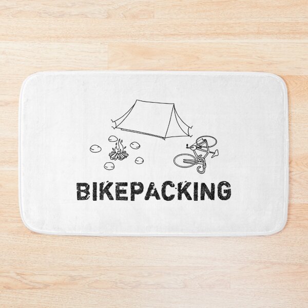 Item preview, Bikepacking Tent and Fireplace (black lineart) designed and sold by PedalAndChain.