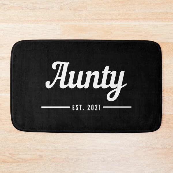 Item preview, Aunty. Established 2021. Text only design. White text. Cursive, script handwriting. Retro. designed and sold by JellyBeenzz.