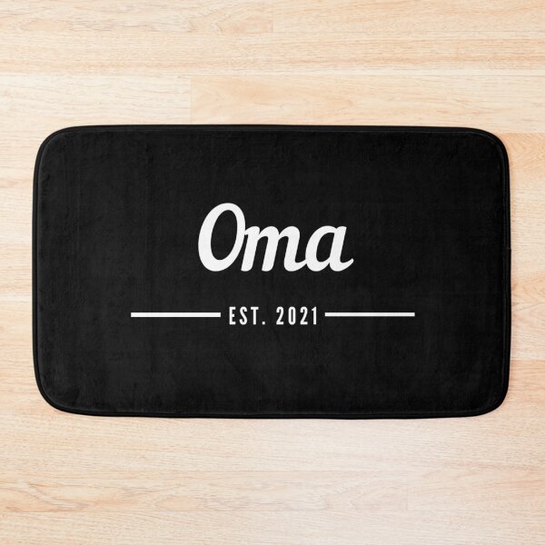 Item preview, Oma. Established 2021. Text only design. White text. Cursive, script handwriting. Retro. designed and sold by JellyBeenzz.