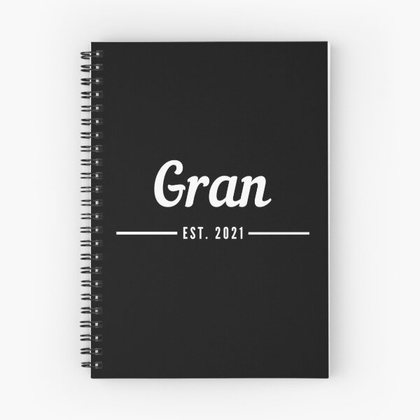 Item preview, Gran. Established 2021. Text only design. White text. Cursive, script handwriting. Retro. designed and sold by JellyBeenzz.