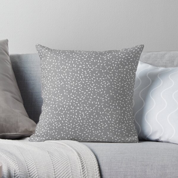Pantone 2021 colour, Ultimate Gray and white flecks Throw Pillow