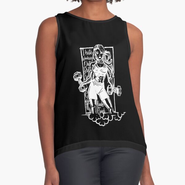 Item preview, I Hate Working Out But Girl Gotta Look Good Workout Tank Tops For Women, Women's Workout Tanks With Sayings designed and sold by Outija.
