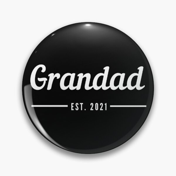 Item preview, Grandad. Established 2021. Text only design. White text. Cursive, script handwriting. Retro. designed and sold by JellyBeenzz.