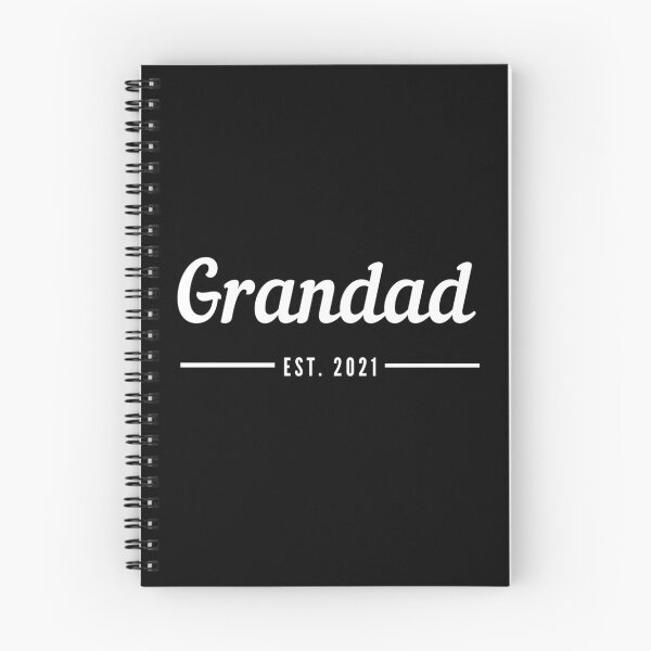 Item preview, Grandad. Established 2021. Text only design. White text. Cursive, script handwriting. Retro. designed and sold by JellyBeenzz.