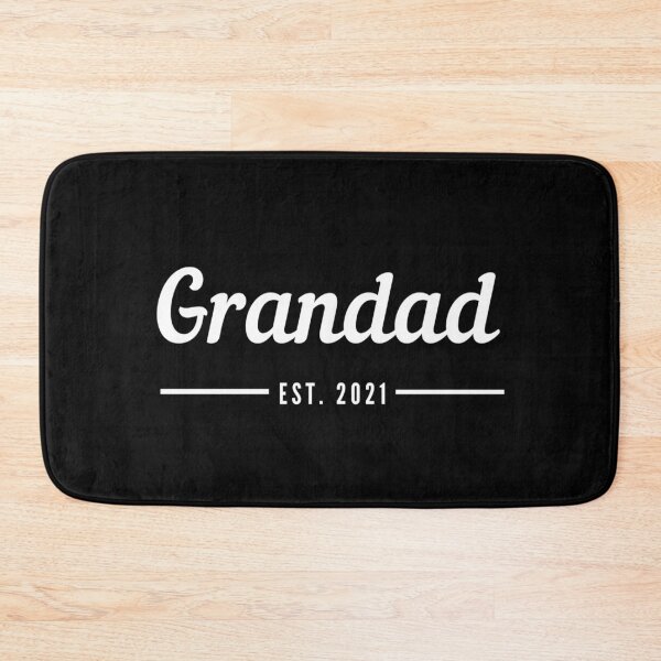 Item preview, Grandad. Established 2021. Text only design. White text. Cursive, script handwriting. Retro. designed and sold by JellyBeenzz.