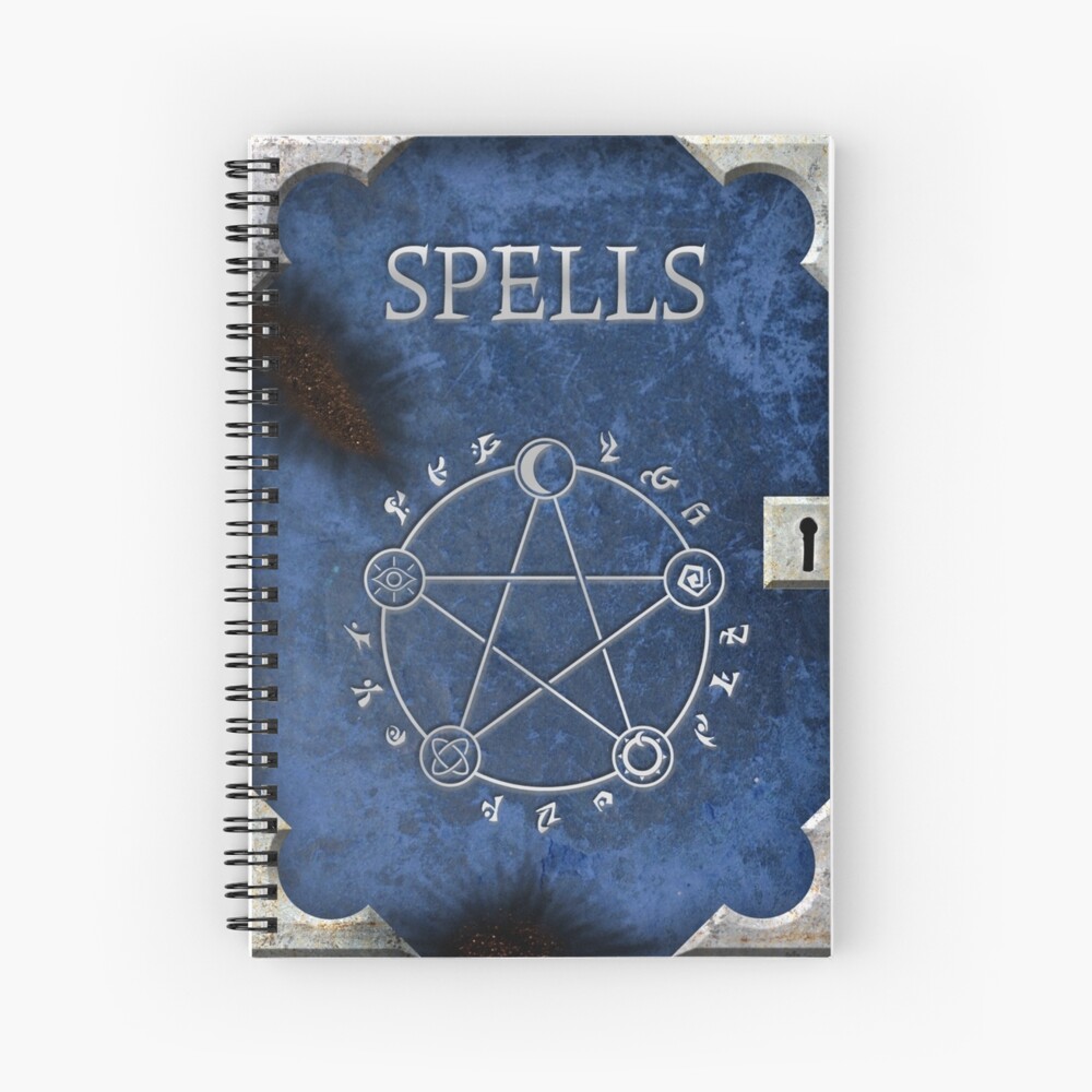 Spellbook Blue Spiral Notebook