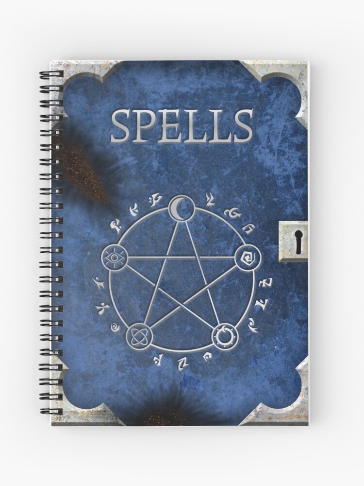Thumbnail 1 of 3, Spiral Notebook, Spellbook Blue designed and sold by TadPatterson.