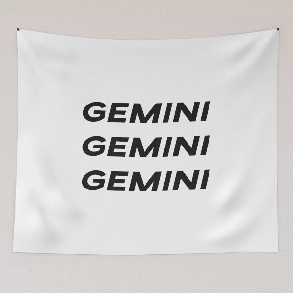 Item preview, Gemini Gemini Gemini Black Zodiac Sign Text designed and sold by Cefani Musk.