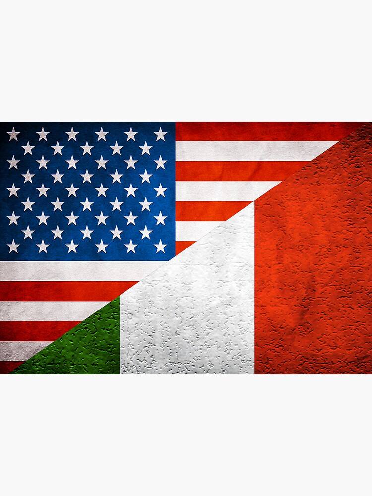 "Half Italian Half American Flag" Sticker by freestyleINK Redbubble