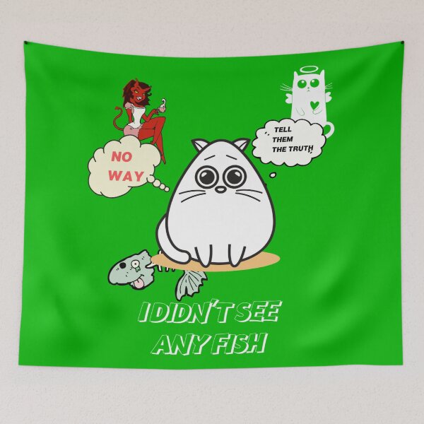 Item preview, Cat Humor-I Didn't See Any Fish designed and sold by TeesFashion.