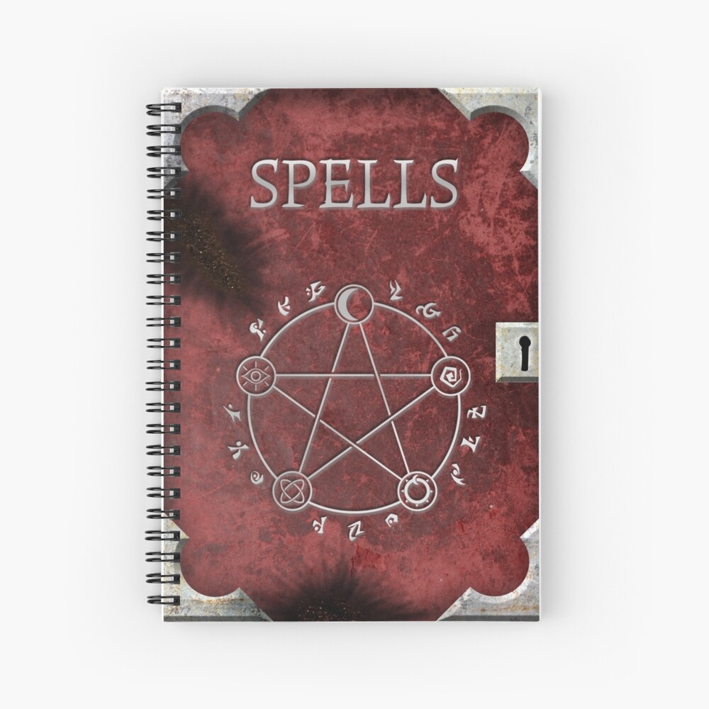 Spellbook Red Spiral Notebook