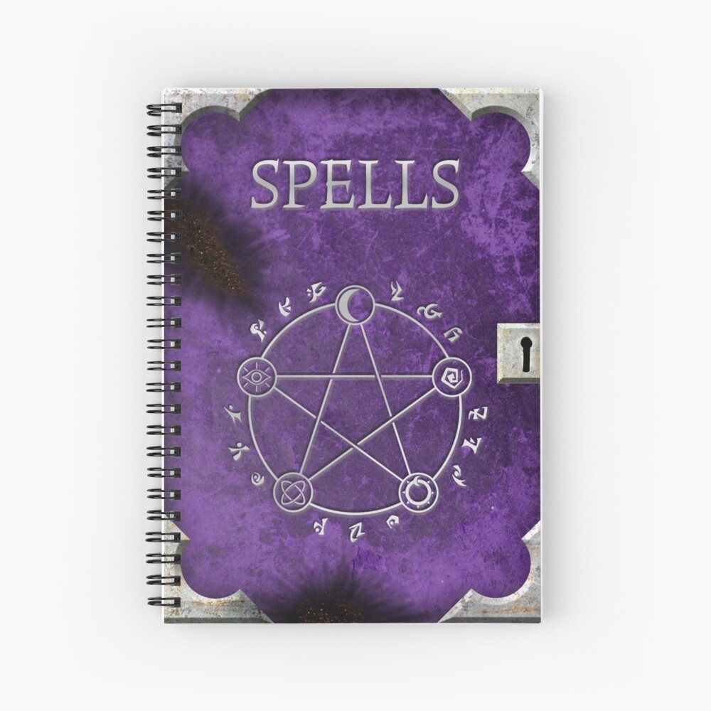 Spellbook Purple Spiral Notebook