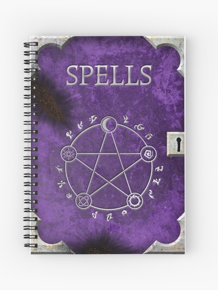 Thumbnail 1 of 3, Spiral Notebook, Spellbook Purple designed and sold by TadPatterson.