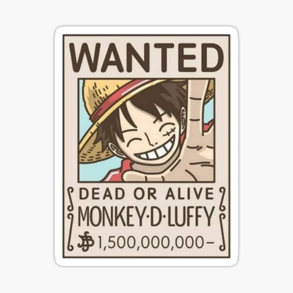 WANTED - Luffy Sticker
