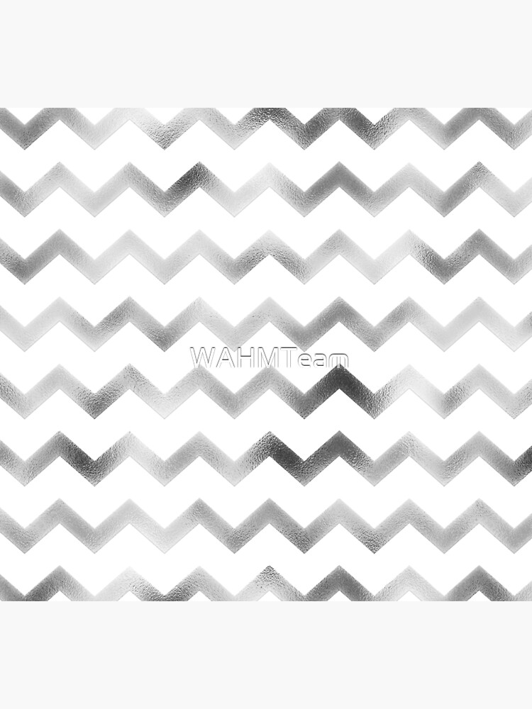 Silver and White Chevron Zig Zag Pattern by WAHMTeam