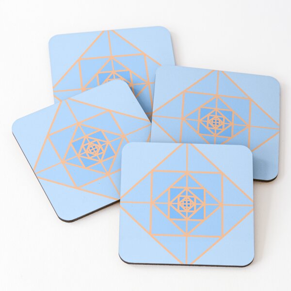 Item preview, Blue and orange abstract design squares and lines designed and sold by Pasan-hpmm.