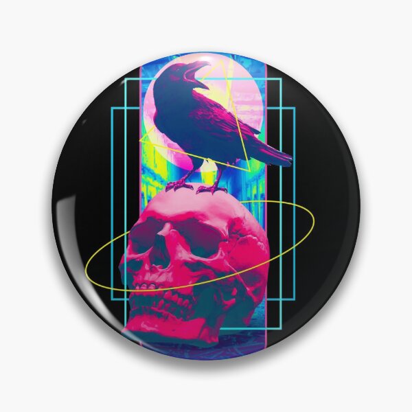 Artikelvorschau, Vaporwave Skull & Crow - Halloween Retro Ästhetische Kunst entworfen und verkauft von Hitagivapor.