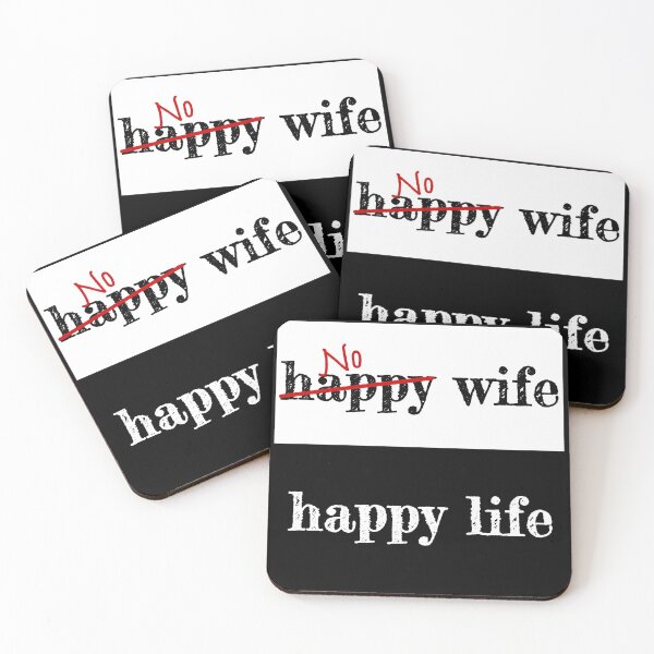 Item preview, No Wife Happy Life Humour designed and sold by clairesartworks.