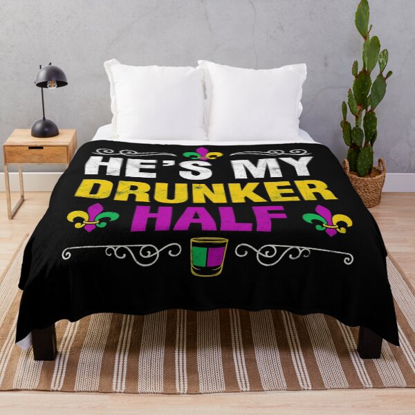 Item preview, He's My Drunker Half Mardi Gras Couples Gifts for Wife or Girlfriend designed and sold by topdesignarts.
