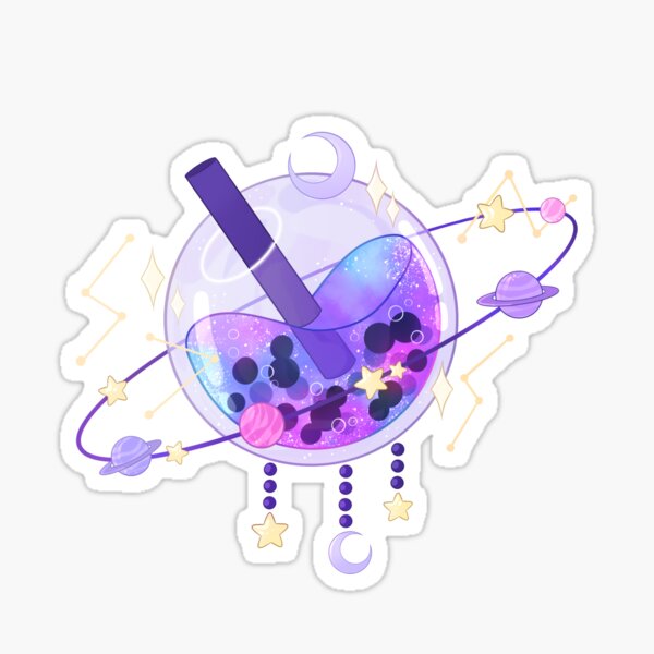 Vista previa del artículo con la obra «Té de burbujas Galaxy», diseñado y vendido por averiillustrate.