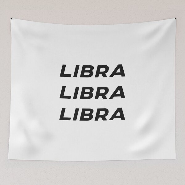 Item preview, Libra Libra Libra Black Zodiac Sign Text designed and sold by Cefani Musk.