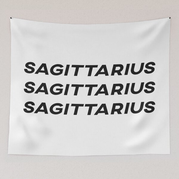 Item preview, Sagittarius Sagittarius Sagittarius Black Zodiac Sign Text designed and sold by Cefani Musk.