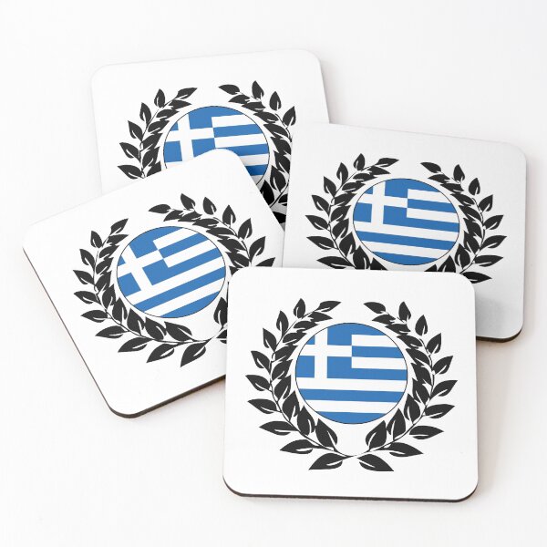 Item preview, Greece greek flag banner laurel wreath designed and sold by GeogDesigns.