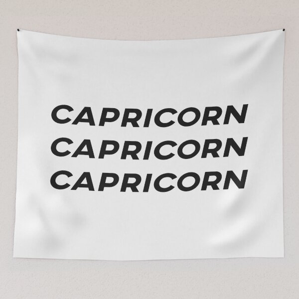 Item preview, Capricorn Capricorn Capricorn Black Zodiac Sign Text designed and sold by Cefani Musk.