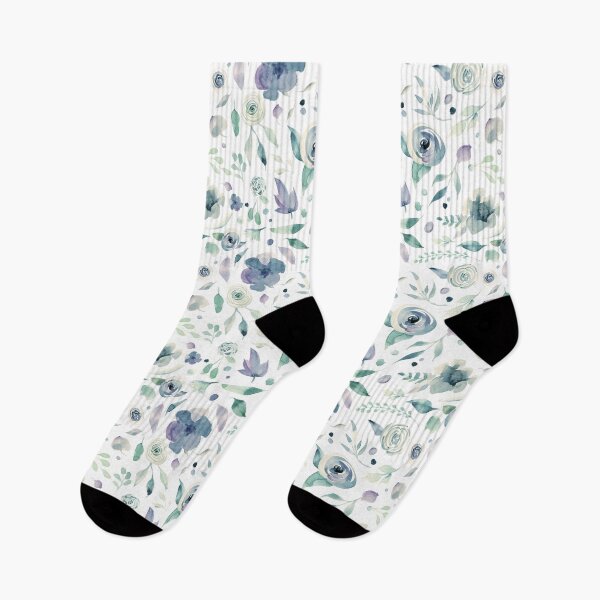 Item preview, Blue & White Watercolor Flowers designed and sold by ZANKELLO.