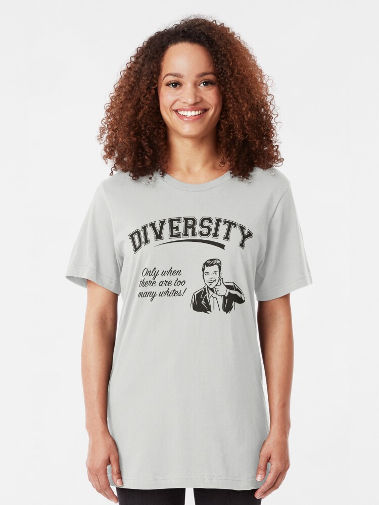 Alternate view of Diversity - Too Many Whites Slim Fit T-Shirt