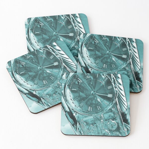 Item preview, Teal Glass Clock designed and sold by Korroby.