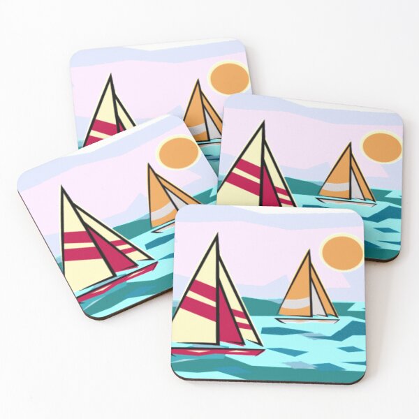 Item preview, sailing sunset on peaceful ocean illusration designed and sold by PrimeScripts.