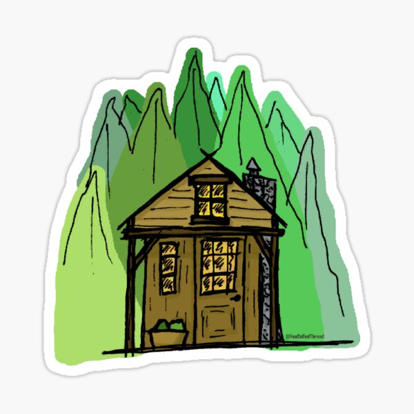 Item preview, Tiny house - Lofty Forest Cabin Sketch designed and sold by FoxCalledThread.