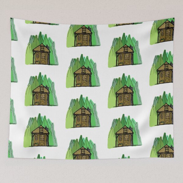 Item preview, Tiny house - Lofty Forest Cabin Sketch designed and sold by FoxCalledThread.