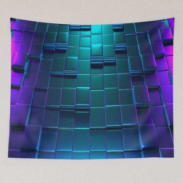 Item preview, Purple cubic 3d design designed and sold by Rajzone.