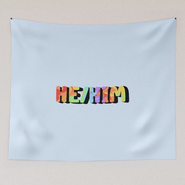 Item preview, Rainbow Flag He/Him Pronoun designed and sold by EuropaPrints.