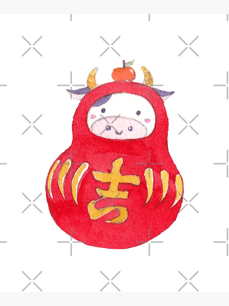 Lucky Cow Daruma by whya