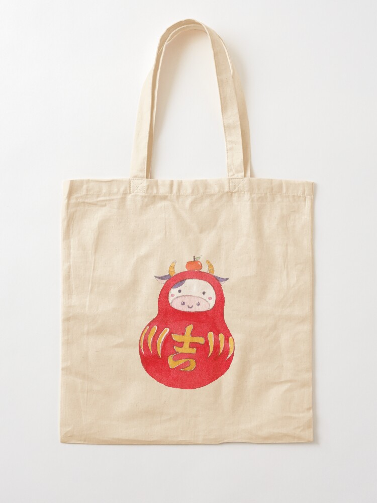 Alternate view of Lucky Cow Daruma Tote Bag