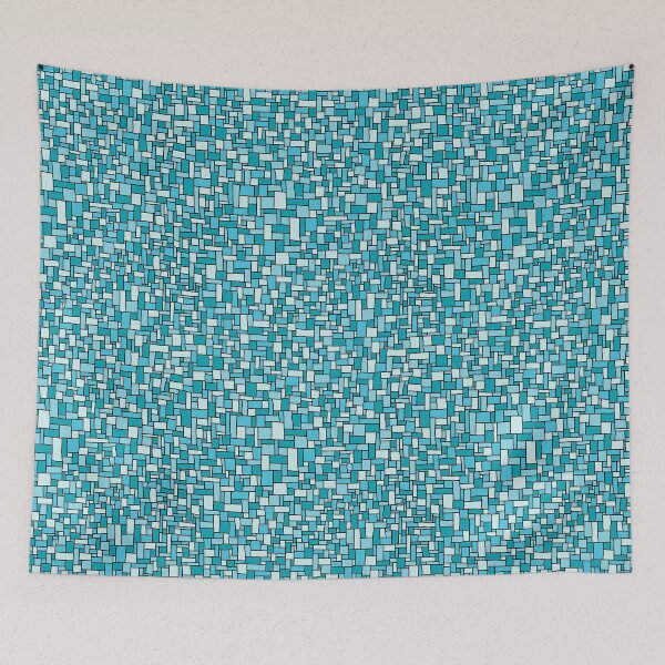 Item preview, Rectangular Doodle in Monochromatic Blue designed and sold by Miranda Benson.