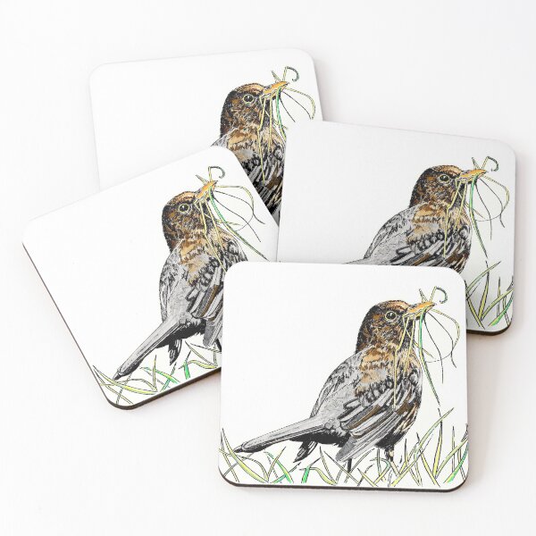 Item preview, Spring Blackbird Gathering Grass designed and sold by JulieSpriddle.